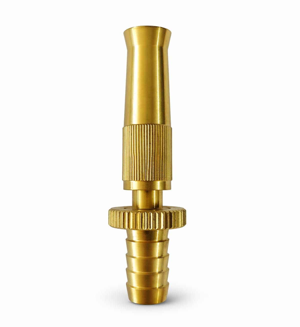 Brass Water Spray Nozzle for 1/2" Hose Pipe - Adjustable Pressure Booster Gun for Car Wash & Gardening, 10 x 2 cm